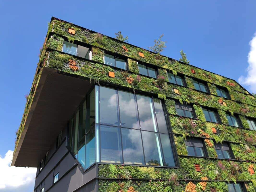 Entdecken Sie, wie moderne Gebäude durch nachhaltiges Bauen zum Klimaschutz beitragen können.